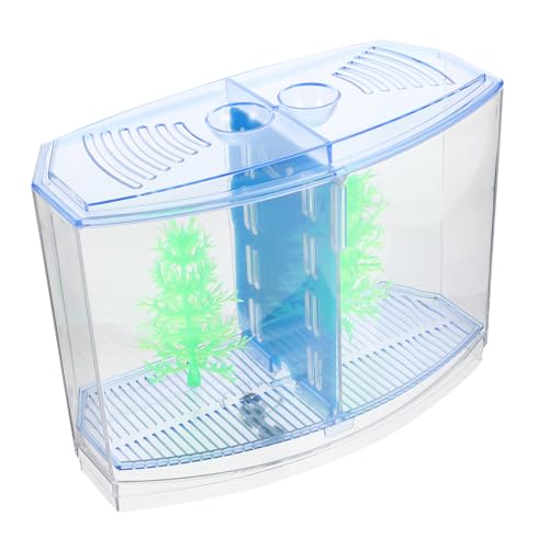 Abaodam 1 Satz Kleines Transparentes Aquarium aus Mini Goldfischzuchtbecken mit LED Beleuchtung für Zuhause für Dekoration und Aquarienpflege von Abaodam