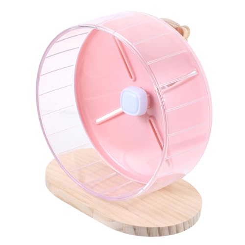 Abaodam 1 Satz Laufrad für Hamster für Hamster Chinchillas Laufrad großes Hamsterrad ruhig Übung Hamster hamsterspielzeug Stummes Hamsterrad Käfig-Igel-Rad hölzern Rosa von Abaodam