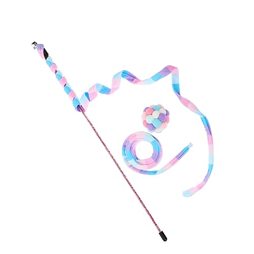 Abaodam 1 Satz Lustiges Katzenspielzeug Zauberstab Kätzchen Interaktives Kätzchenspielzeug Katzenspielzeug Für Drinnen Frühling Ball Federn Handheld-Katzen-Teaser Plüsch von Abaodam
