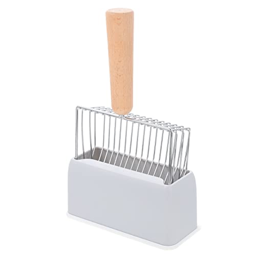 Abaodam 1 Satz Metall Katzenstreuschaufel Set mit Holzgriff und Halter Teiliges Set für Katzenbesitzer und Langlebige Katzentoilettenhilfe mit Filterdesign und Verschleißfestem Boden von Abaodam