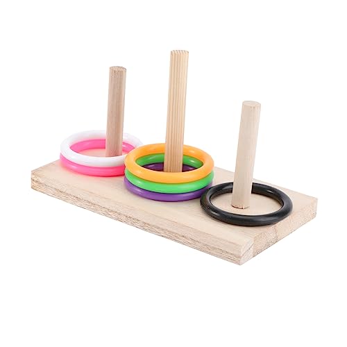 Abaodam 1 Satz Ring Ausbildung Papageienspielzeug Vogel Papageien Ringe Puzzle Interaktiv Stütze Nahrungssuche Papageien- -kit Papagei Lernspielzeug Hölzern von Abaodam