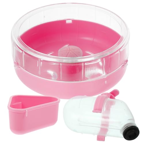 Abaodam 1 Satz Teiliges Set mit Laufrad Futter und Wasserspender für Kleine Haustiere für Hamster Rennmäuse und Meerschweinchen Einfach zu Reinigen und Langlebig von Abaodam