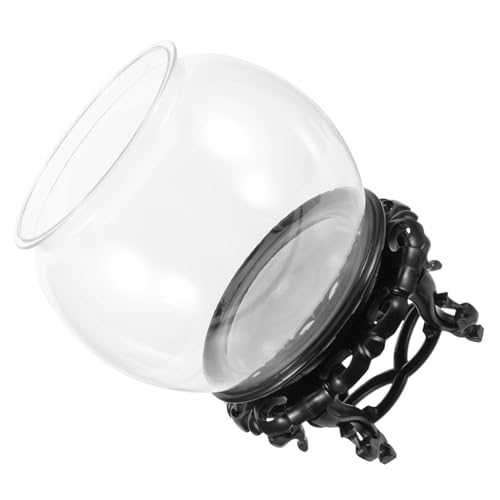 Abaodam 1 Satz Transparente Kunststoff Fischschale Aquarium mit Basis für Desktop Dekoration Bruchsicher für Kleine Fische und Schildkröten von Abaodam