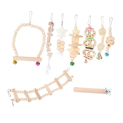 Abaodam 1 Satz Vogel Kauspielzeug Teiliges Papageien mit Schaukel und Hängebrücke für Wellensittiche zur Beschäftigung für Spielspaß Zufällige Farbe von Abaodam