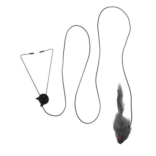 Abaodam Interaktives Katzenspielzeug Mit Einziehbarem Teaser Plüschmaus Für Kätzchen Hängendes Accessoire Zum Üben Und Spielen von Abaodam
