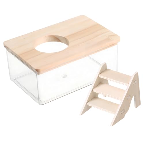 Abaodam 1 Set Hamsterbadezimmer Hamstersandbad Mit Leiter Hamstersubstratbehälter Sandbadbehälter Mit Leiter Hamsterbadewanne Hamsterzubehör Hamstertreppe Holz Transparent Abaodam 1 Set Hamsterbadezimmer Hamstersandbad Mit Leiter Hamstersubstratbehälter Sandbadbehälter Mit Leiter Hamsterbadewanne Hamsterzubehör Hamstertreppe Holz Transparent von Abaodam