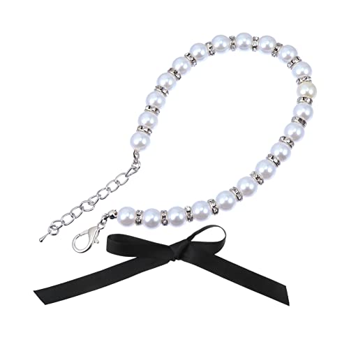Abaodam 1 Set Haustier Perlenhalsband Halskette Goldkette Hundehalsband Hundehalsband Kette Katzenperlenhalsband Ornamente Anhänger Perlenschmuck Set Katzenhalsband Perlen Hundeschmuck von Abaodam