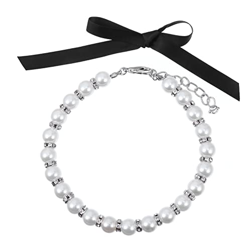 Abaodam 1 Set Haustier Perlenhalsband Mit Schleife Hundeperlenkette Heritage Hundehalskette Haustierhalsband Hundezubehör Perlenhalsband Für Hunde Hundehalsband Mittelgroß von Abaodam