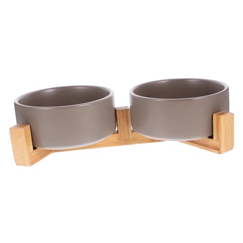 Abaodam 1 Set Keramik-Futternapf für Hunde und Katzen, mit Ständer, rutschfestes Design für Stabilität, für Welpen, Katzen, stilvolle Heimdekoration, Futternäpfe von Abaodam