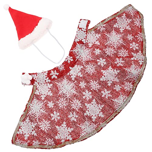 Abaodam 1 Set Lustige Katzen Und Hundekleidung Weihnachtsmütze Umhang Anzug Für Den Innenbereich Entzückendes Hunde Weihnachtskostüm Cosplay After Anzüge Für Rüden Partykostüm von Abaodam