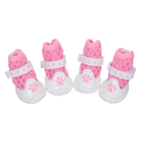 Abaodam 1 Set atmungsaktive Netz-Hundeschuhe für Sommer und Winter, bequem, rutschfest, Pfotenschutz für Spaziergänge im Freien, Wandern und auf heißen Gehwegen von Abaodam