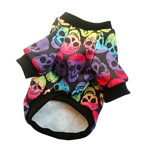 Abaodam Halloween Hundepullover Aus Hochwertigem Material Mit Kreativem Schädel-Kopf-Druck Atmungsaktiv Leicht Auszuziehen Für Spaziergänge Joggen Und Spezielle Anlässe von Abaodam