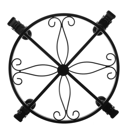 Abaodam 1 Stück Gießer Aus Eisen Rad Fass Blumentopfsockel Aus Eisen Beweglicher Blumenständer Iron Art Blumentopfständer Beweglicher Blumentopfständer Black Metall von Abaodam