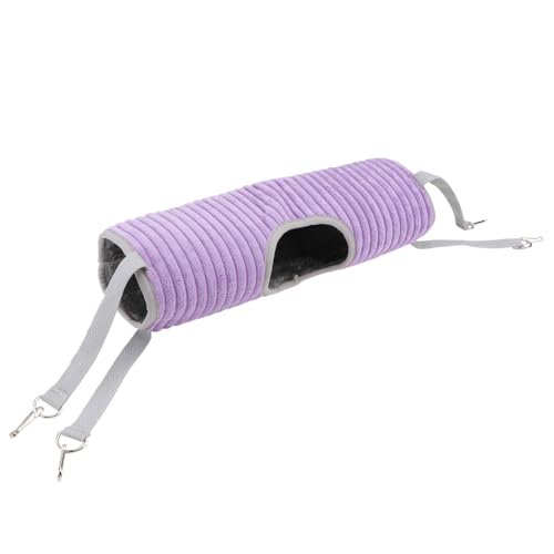 Abaodam 1 Stück Hängematten-Tunnelnest Haustier drinnen Vlies Hamsterkäfig Hängematte Beutel hamsterbett Kleintier Tunnel Hamsternest Schlafsack Heimtierbedarf Flanell Violett von Abaodam
