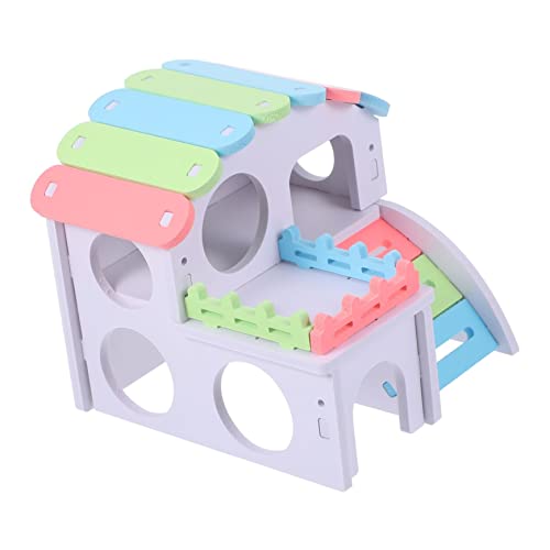 Abaodam 1 Stück Hamsterhaus Kaninchen Hamsterschutzhaus Nuggets Hamster Terrarium Hamster Hamsterbungalow Haustier-Schlafbett Schlafhaus für Haustiere hölzern Colorful von Abaodam