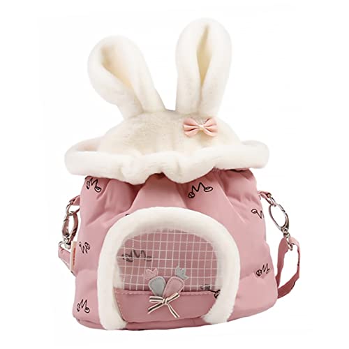 Abaodam 1 Stück Hamstertasche Haustiertasche Vlies Haustier -Rucksack Hamster-Out-Tasche Kleine Haustiere Taschen Reisen Stoff Träger Groß Outdoor-transportbox Für Haustiere Plüsch Rosa von Abaodam