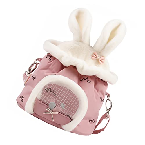 Abaodam 1 Stück Hamstertasche Stoff Haustier -Rucksack Taschen Vlies Träger Groß Kleine Haustiere Reisen Hamster-Out-Tasche Haustiertasche Outdoor-transportbox Für Haustiere Plüsch Rosa von Abaodam