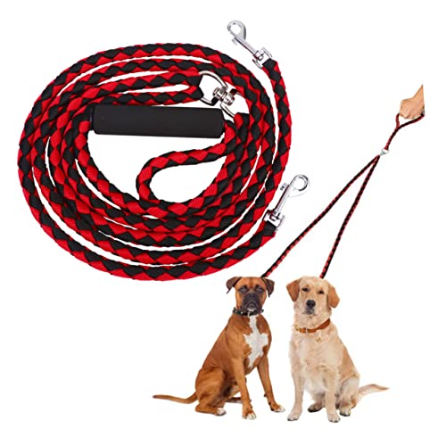 Abaodam 1 Stück Haustierleine Leinengürtel für Hunde geformt Welpe und Dual Hundeseil Seil Leine Hundetraining führen Haustier-Handleine für Haustiere Black von Abaodam