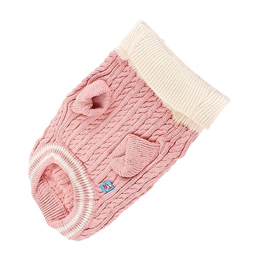Abaodam 1 Stück Kleidung für Haustiere hundemantel Dog Raincoat hundejacke Hundepullover mit Stretch Dog Sweater klein erste Haustier-Outfit Rollkragenpullover für Haustiere Gestrick Rosa von Abaodam
