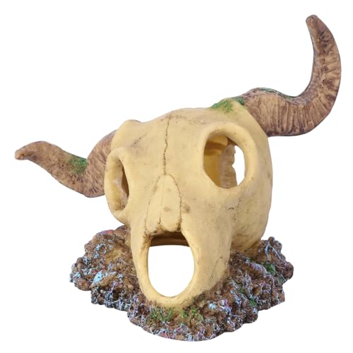 Abaodam 1 Stück Schafschädellandschaft klein Landschaftsornament für Aquarium Schädelhöhle im Aquarium Dekorationen Aquarienlandschaft Fischtankdekoration Aquarium Landschaftsdekor Harz von Abaodam