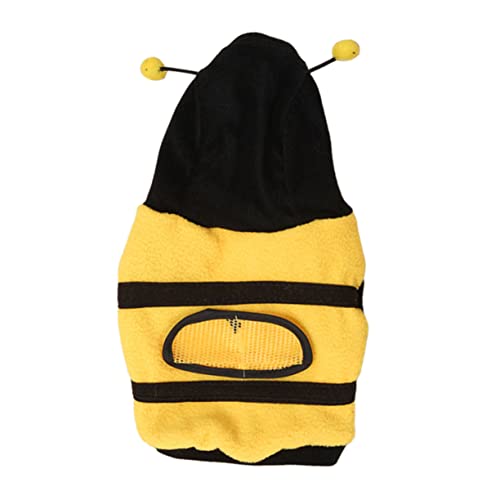 Abaodam 1 Stück Verwandlungskostüm für Haustiere Hundebekleidung lustig Welpen-Hoodie Halloween Costume Halloween Kleidung weihnachtsdeko Welpenkostüm Haustier-Outfit Vlies Yellow von Abaodam