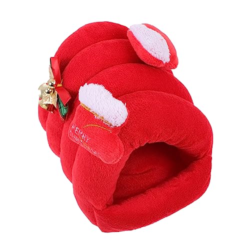 Abaodam 1 Stück Warmes Kleines Haustiernest Im Winter Winzig Haustierbett Schlafbett Für Hamster Höhlenbett Für Kleine Tiere Haustier Hamsterbett Rosa Chinchilla Plüsch Pp Baumwolle Rot von Abaodam
