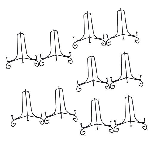 Abaodam 10 Stück Bilderrahmenständer Aus Schmiedeeisen Rezeptbuchhalter Bilderrahmenhalter Ständer Rezeptbuchständer Metallrahmen Tellerhalter Präsentationsständer Tellerständer von Abaodam