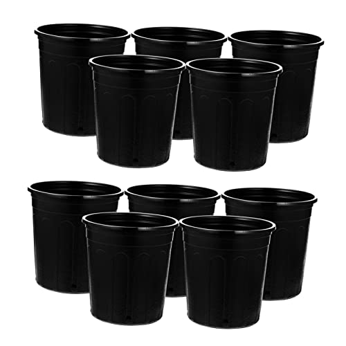Abaodam 10 Stück Blumentopf Aus Kunststoff Groß Hängender Pflanzentopf Topf Mit Ablauf Pflanzen Gärtnerei Topf Pflanzgefäße Pflanzkisten Anlage Drinnen Etiketten Klein Black Plastik von Abaodam
