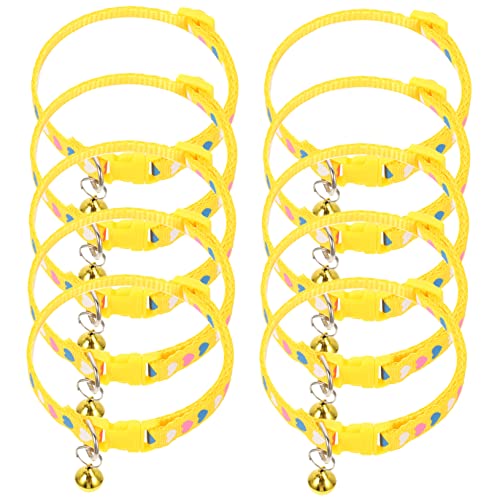 Abaodam 10 Stück Liebe gedruckte Halskette Ausbildung für Katzen Hundeglocke Hundehalsband mittel klein Name Kätzchenkragen mit Glocke Kragen mit Herzmuster pp Yellow Abaodam 10 Stück Liebe gedruckte Halskette Ausbildung für Katzen Hundeglocke Hundehalsband mittel klein Name Kätzchenkragen mit Glocke Kragen mit Herzmuster pp Yellow von Abaodam