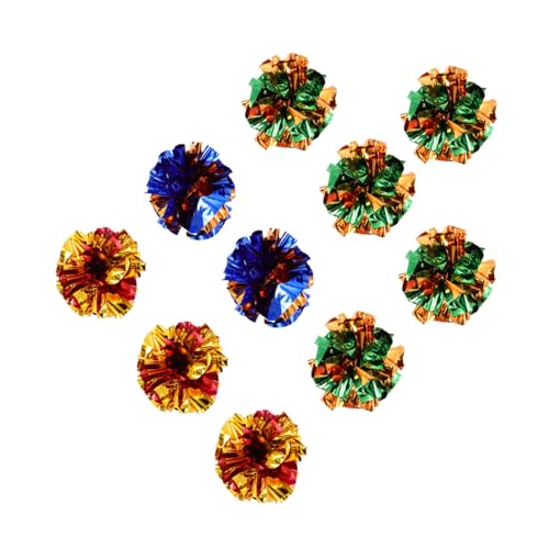 Abaodam 10 Stück Teiliges Kitten Crinkle Ball Bunte Leichte Katzenspielzeuge mit Knistergeräusch Interaktives für Kätzchen und Welpen Fördert Bewegung und Spielspaß Zufällige Farbe von Abaodam