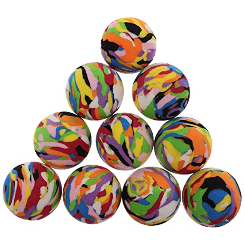 Abaodam 10 Stücke Farbige Weiche Schaum Bälle Katzen Haustier Katze Teaser Ball Katze Bälle Für Katze Eva Camouflage von Abaodam