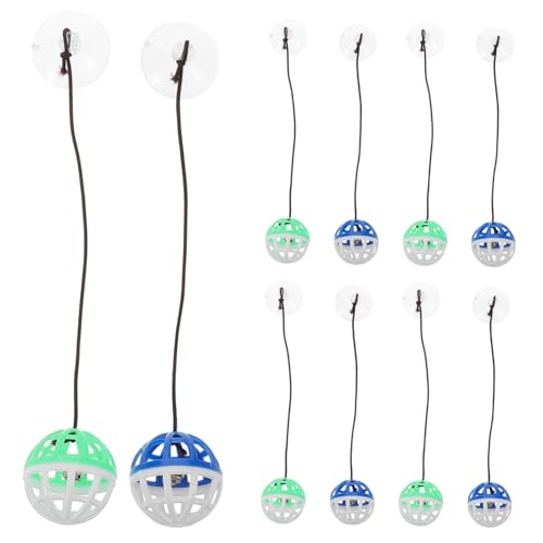 Abaodam 10stücke Glockenspielzeug Für Kleine Haustiere Mit Saugnapf Katzenspielzeug Aus Hochwertigen Materialien Leuchtende Farben Für Innenbereich Fördert Interaktion Und Intelligenz von Abaodam
