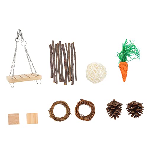 Abaodam 10stücke Teiliges Kauspielzeug Kleintiere Interaktives Spielzeug Für Hasen Meerschweinchen Und Hamster Zum Kauen Und Spielen Aus Hochwertigem Weichem Material Einfache Montage Am von Abaodam
