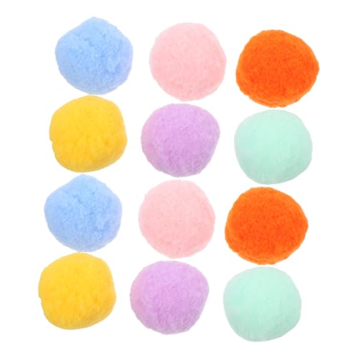 Abaodam 12Stücke Interaktive Katzen Spielzeugbälle Plüschweiche Puff Pom Bälle Trainingsball für Katzen und Kätzchen Fördert Aktives und Stärkt die Bindung zwischen Tier und Halter von Abaodam