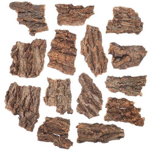 Abaodam 14 Stück Tier versteckte Hütte Zubehör Reptil verstecken Zucht Terrarium Dekoration Terrarien Einrichtung Terrarium Borke Terrarienbaumrinde kleines Terrariendekor Light Brown von Abaodam