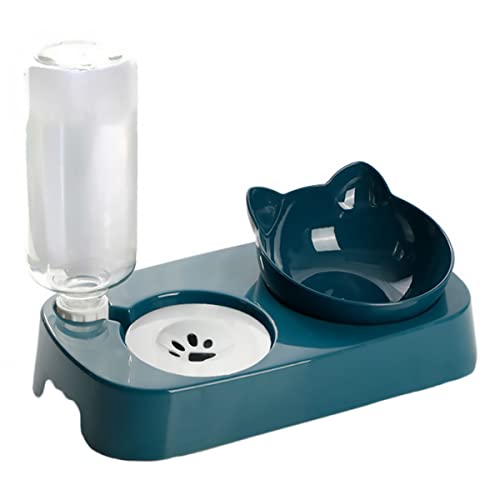 Abaodam Erhöhter Futternapf Für Katzen Automatischer Wasser Futternapf Bpa-freies Material Slow-Feed Schüssel Zur Gesunder Essgewohnheiten Elegant in Blau Klein von Abaodam