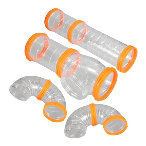 Abaodam 1Satz Hamsterröhren und Tunnelbausatz DIY Außenrohre für Hamsterkäfig Erweiterbar Sicher für Kleine Haustiere Verbindungselemente Transparentes Design für Hamster von Abaodam