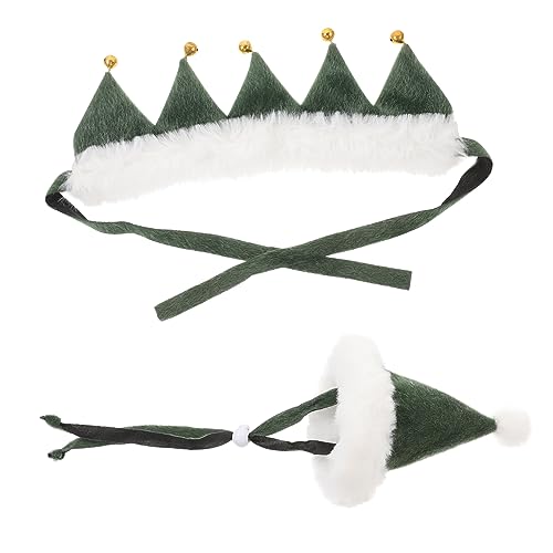 Abaodam 1Satz Haustier Weihnachtsmütze Und Teiliges Hundehalsband Mit Glöckchen Verstellbar Für Katzen Süße Weihnachtsdekoration Für Festtage Und Partys von Abaodam