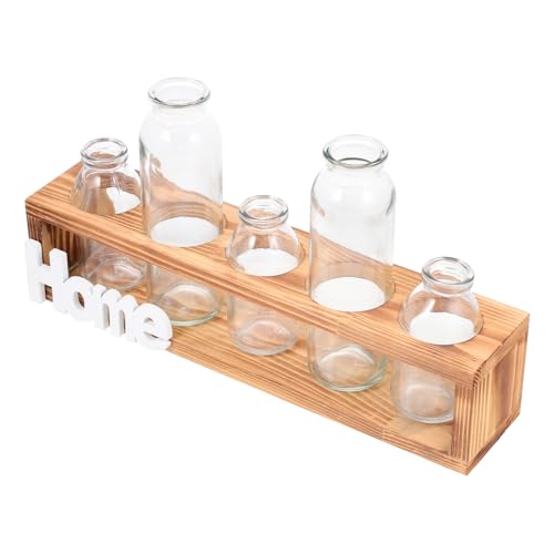 Abaodam 1Satz Hydroponische Pflanzenbehälter mit Holzständer Minimalistische Glasvase für Kreative Tischdekoration für Wohnzimmer und Schlafzimmer Hochwertigem und Abaodam 1Satz Hydroponische Pflanzenbehälter mit Holzständer Minimalistische Glasvase für Kreative Tischdekoration für Wohnzimmer und Schlafzimmer Hochwertigem und von Abaodam