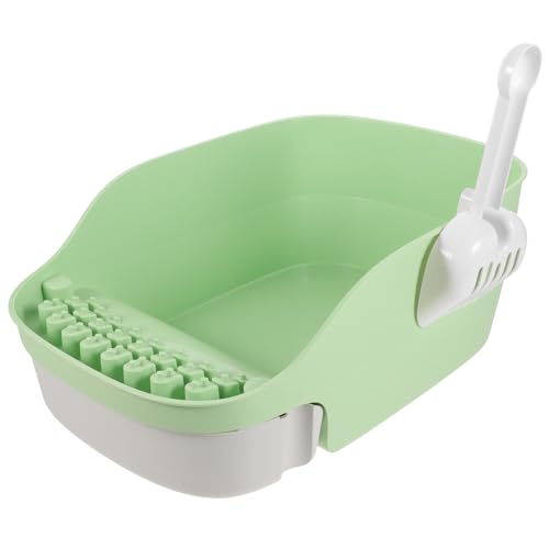 Abaodam 1Satz Katzentoilette Mit Hohem Halboffene Katzenstreubox Für Kätzchen Auslaufschutz Design Große Kapazität Avocado Für Töpfchenausbildung von Abaodam