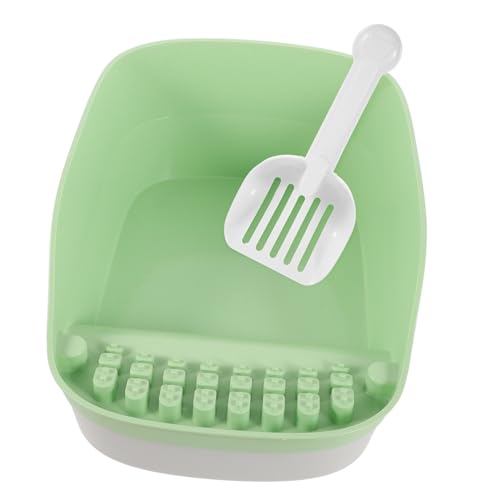 Abaodam 1Satz Katzentoilette mit Hohem Katzenstreu Box für Kätzchen Auslaufschutz Offenes Design für Sichere Nutzung Avocado Kunststoffkonstruktion von Abaodam