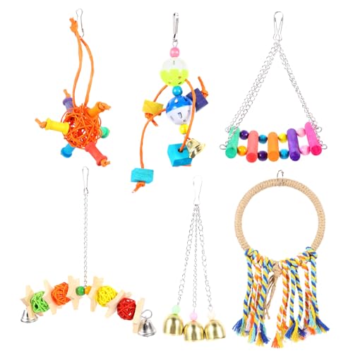 Abaodam 1satz Bunte Papageien-spielzeuge Baumwollseil Hängeschaukel Und Kauspielzeug Für Vögel Für Sittiche Papageien Und Liebesvögel Teiliges Abaodam 1satz Bunte Papageien-spielzeuge Baumwollseil Hängeschaukel Und Kauspielzeug Für Vögel Für Sittiche Papageien Und Liebesvögel Teiliges von Abaodam
