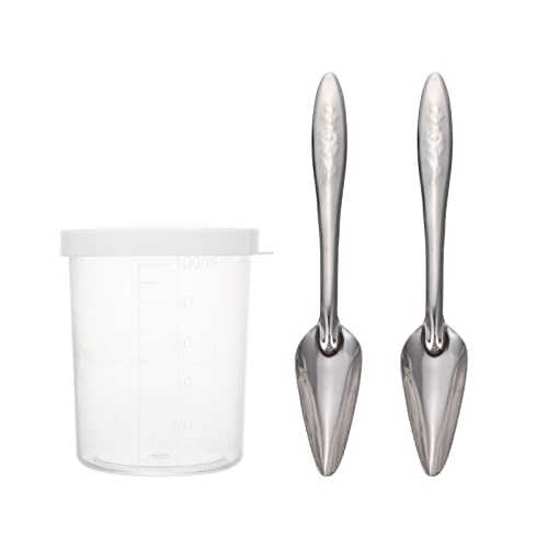 Abaodam Metall Futterlöffel Für Papageien Und Andere Vögel Mit Becher Für Babyvögel Und Kleintiere Zum Füttern Von Milch Wasser Und Futter Geeignet Für Kleine Und Mittelgroße von Abaodam
