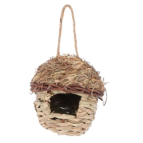 Abaodam 1Stück Hängendes Vogelnest aus Stroh Kreatives Vogelhaus für Garten Handgewebt Wetterfest Schutz für Vögel im Freien Abaodam 1Stück Hängendes Vogelnest aus Stroh Kreatives Vogelhaus für Garten Handgewebt Wetterfest Schutz für Vögel im Freien von Abaodam