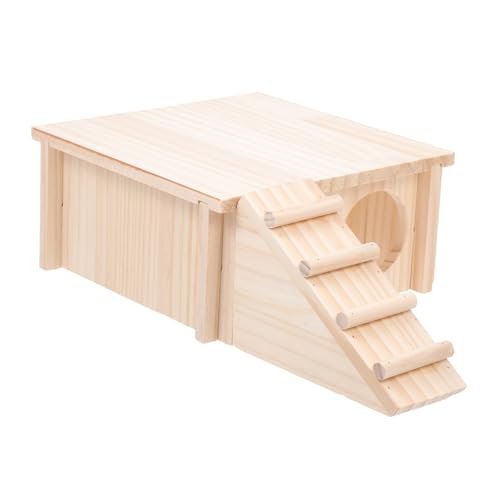Abaodam 1Stück Hamster Holzhaus für Zwerghamster Mehrkammern mit Treppe Umweltfreundliches Material und Langlebig und Entspannen für Kleine Haustiere Abaodam 1Stück Hamster Holzhaus für Zwerghamster Mehrkammern mit Treppe Umweltfreundliches Material und Langlebig und Entspannen für Kleine Haustiere von Abaodam