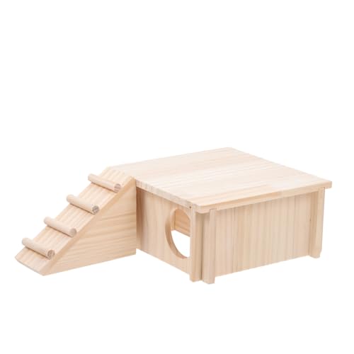 Abaodam 1Stück Holz Hamsterhaus Für Kleine Haustiere Mehrstöckige Hamsterunterkunft Mit Treppe Atmungsaktiv Und Sicher Für Hamster Rennmäuse Und Ähnliche von Abaodam