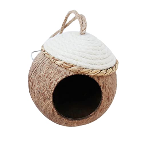 Abaodam Kokosnussschalen Vogelhaus Kleines Haustier Schlaf Nest Naturlich Hängend Für Vögel Meerschweinchen Hamster Mit Seil Design von Abaodam