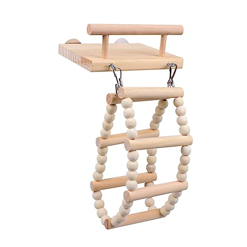 Abaodam 1stück Papageien Spielzeug Holzschaukel Für Vögel Kreatives Kletterspielzeug Mit Hängestange Für Wellensittiche Nymphensittiche Und Papageien Fördert Spiel Und Bewegung Für von Abaodam