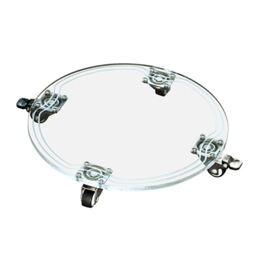 Abaodam Bewegliches Blumentopf Tablett mit Rollen Acryl Haltetablett für Pflanzen Rundes Design Blumentopfsockel für und Außenbereich von Abaodam