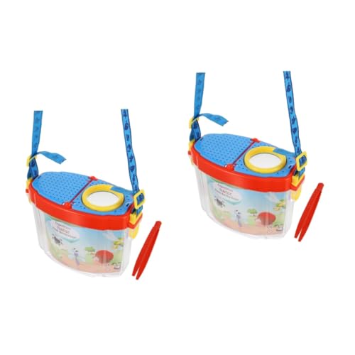 Abaodam 2 Sätze Insektensammler Für Kinder Terrarium Babyanzüge Outdoor-spielset Für Kinder Container Kit Für Kinder 3-5 Erkundungswerkzeuge Netz Rot Sammelbox Spielzeug Kleinkind von Abaodam